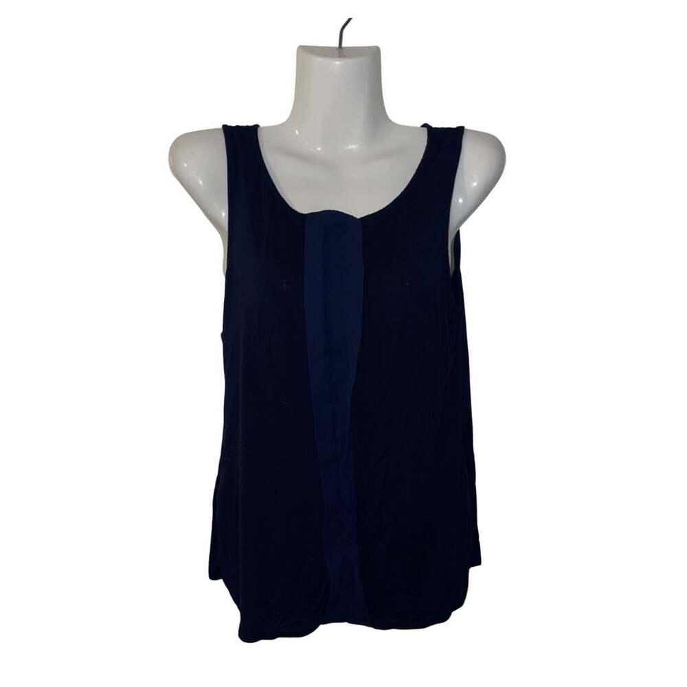The Limited Sleeveless Navy Blue Blouse SZ S Career Office Preppy Casual Chic